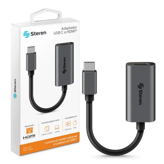 CONVERTIDOR STEREN USB-C A HDMI, vista 3